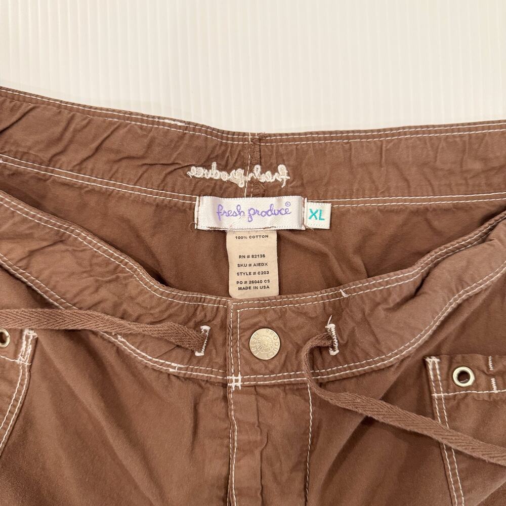 Fresh Produce Capri Pants Brown Cotton Women’s XL Coastal Casual Resort Natural - Picture 9 of 16